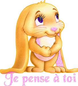 Gif animé je pense à toi lapin